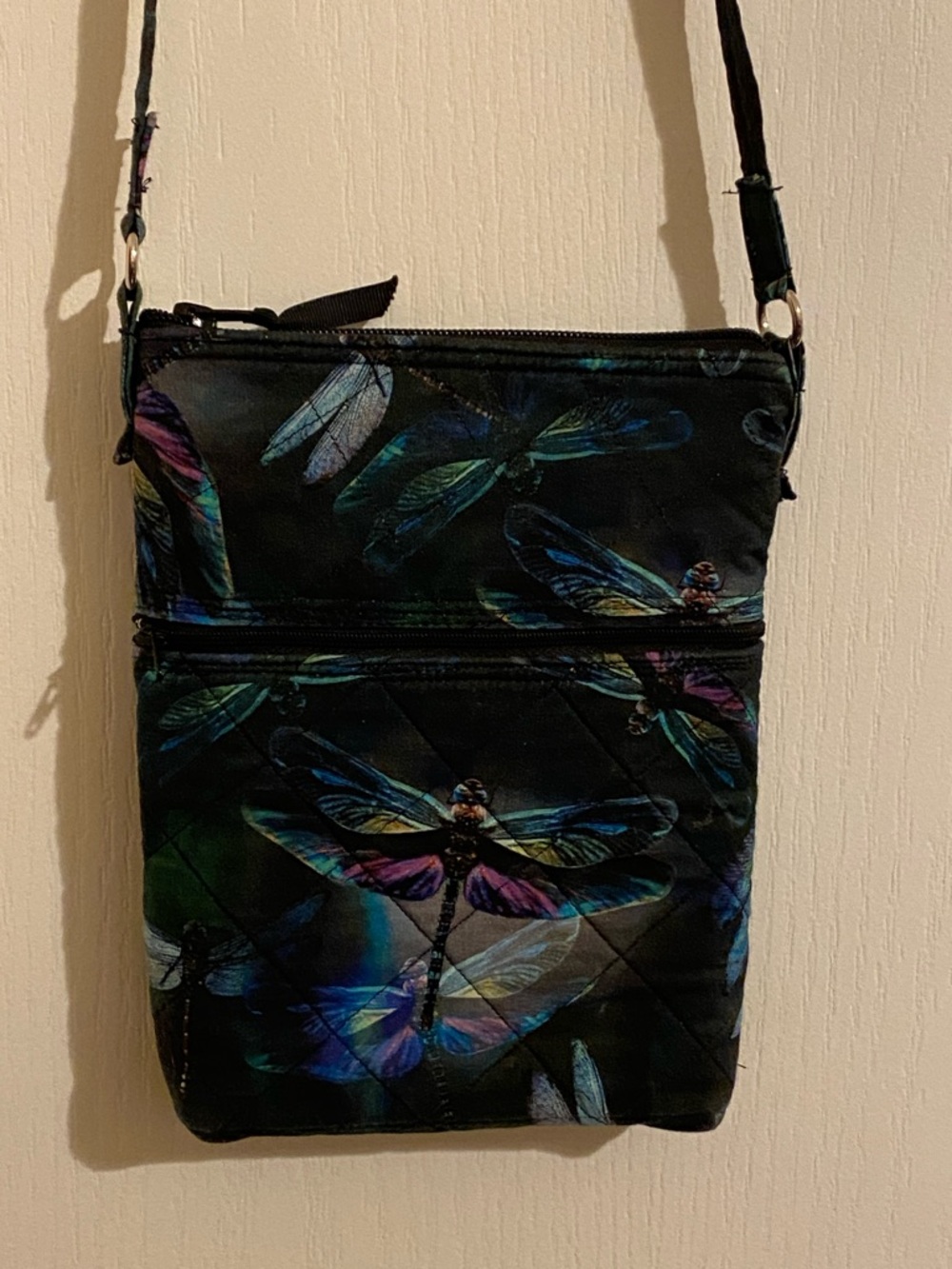 Beautiful Quilted Dragonfly Crossbody Bag